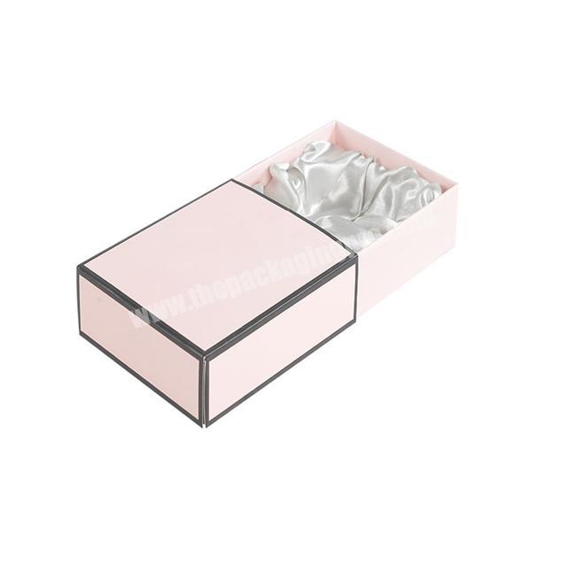 Factory custom New Product printed logo cardboard pink slide drawer jewelry box
