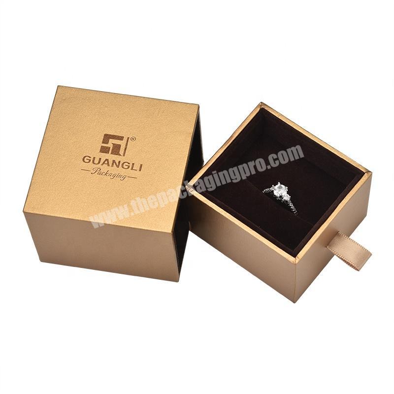 High Quality Custom gold plastic Gift Jewelry Box Ring Box