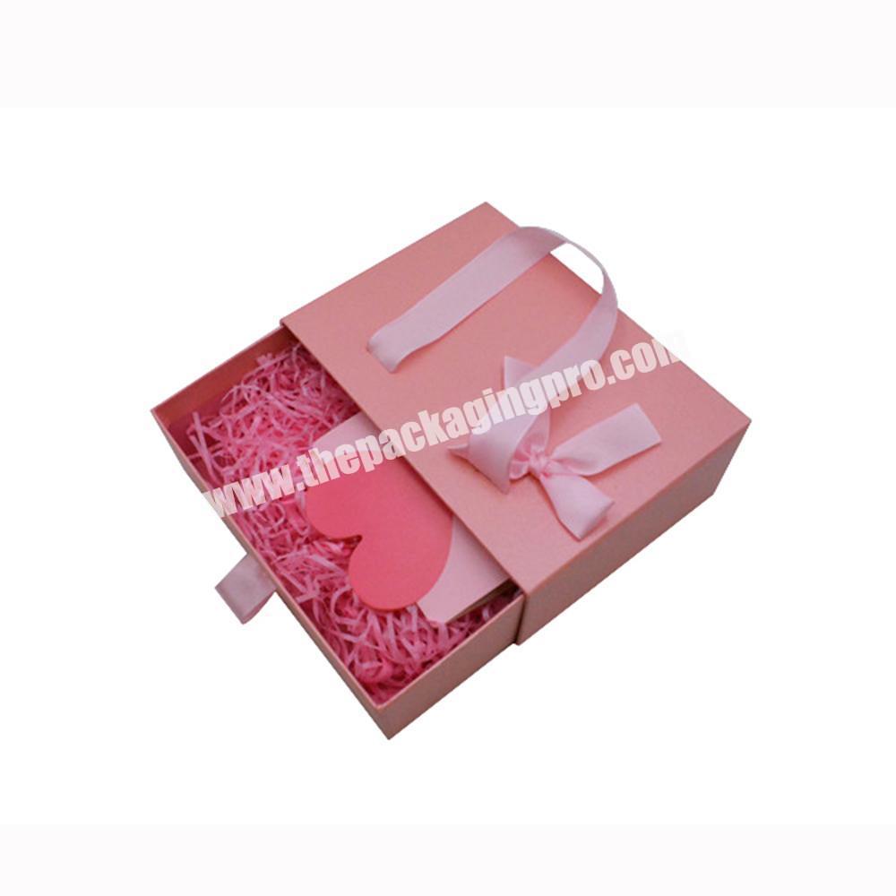 OEM Perfume Jewelry Small Gift Paper Rigid Drawer Sliding Drawer Box Packaging Boxes For Hair Extensions Custom Logo