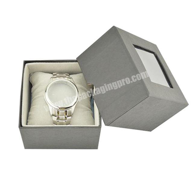 OEM Fashionable Colour PU Leather Square Watch box Round Watch Packaging Box Set
