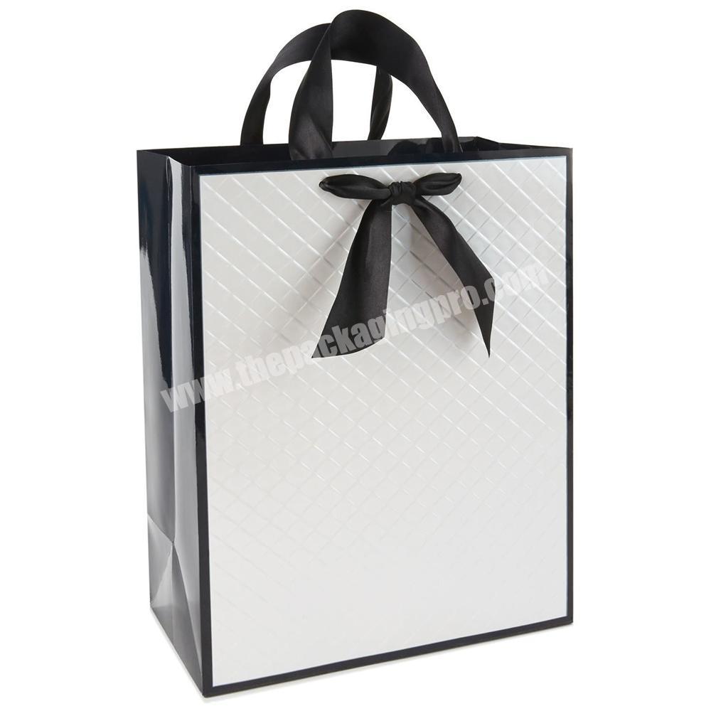 Custom printed logo gift shopping paper bag handle