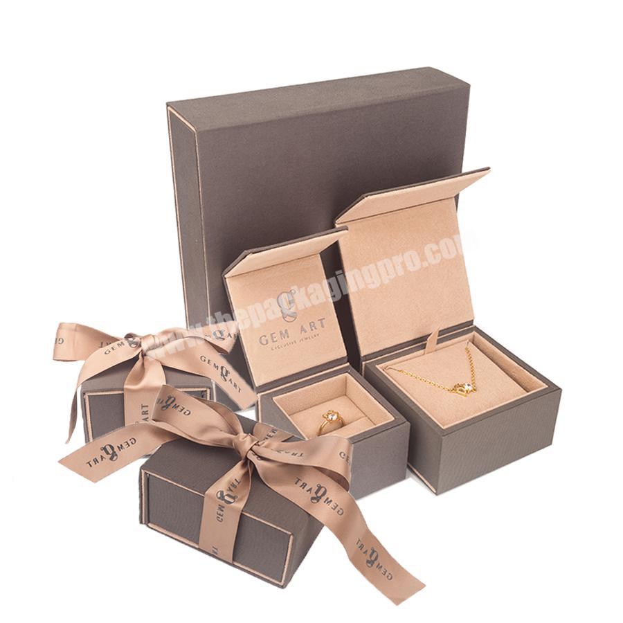 Custom Logo Caja De Para Joyeria Leather Velvet Luxury Gift Necklace Ring Jewelry Packaging Box For Jewelry Gift Boxes
