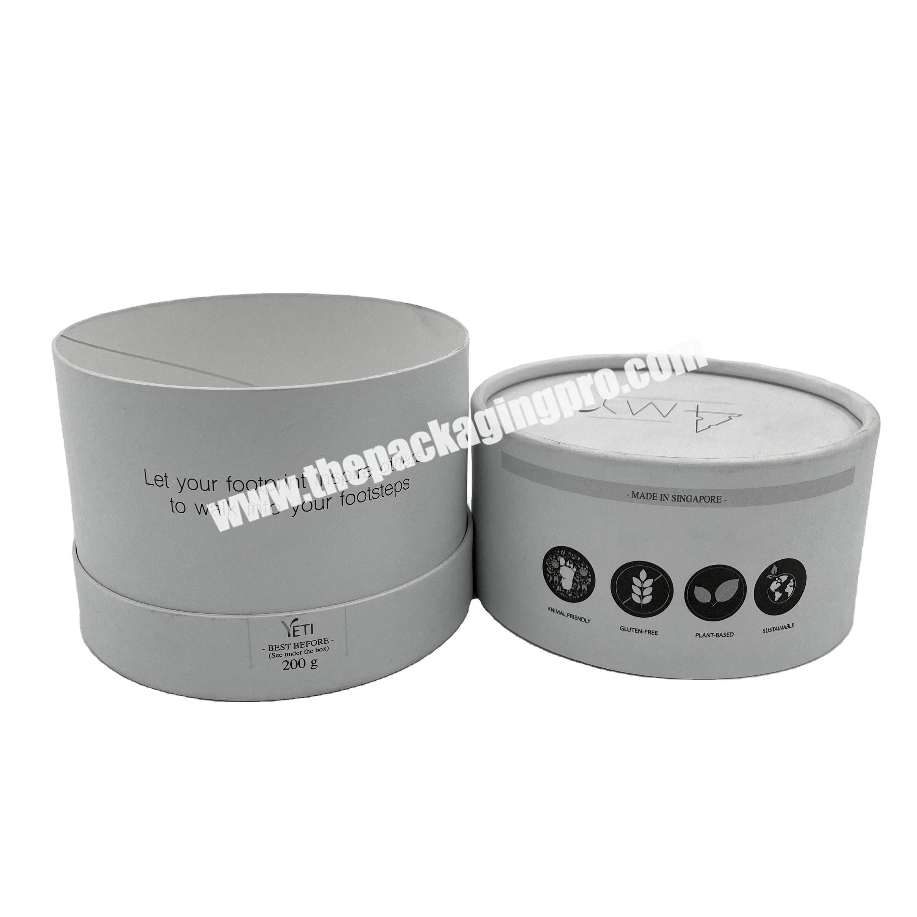 Natural powder cosmetics paper tube biodegradable cardboard paper tube with custom printed cardboard round box for salt