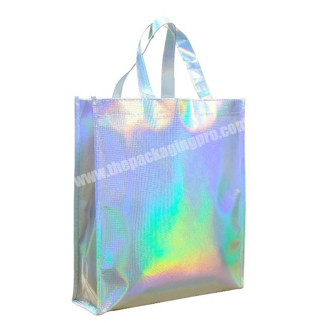Wholesale Creative Design Customized Logo Reusable Colorful Shopping Recyclable Tote Hologram Non-Woven Bag