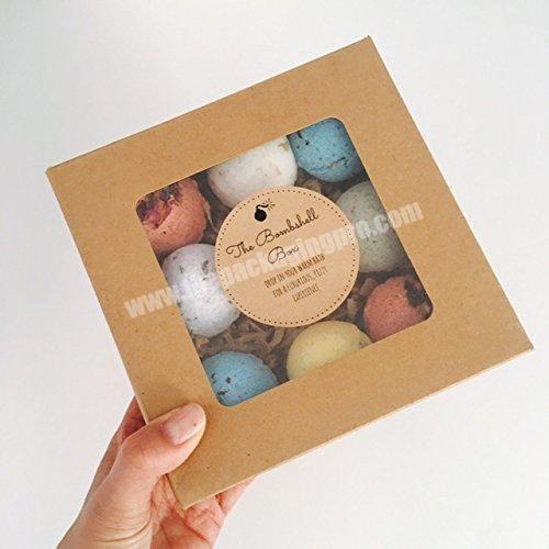 eco friendly brown kraft custom candy balls gift box with window