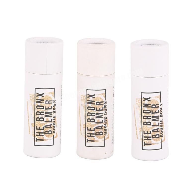 Custom Printed white Food Grade Paper Push Up Lipstick deodorant Container Tubes for lip balm