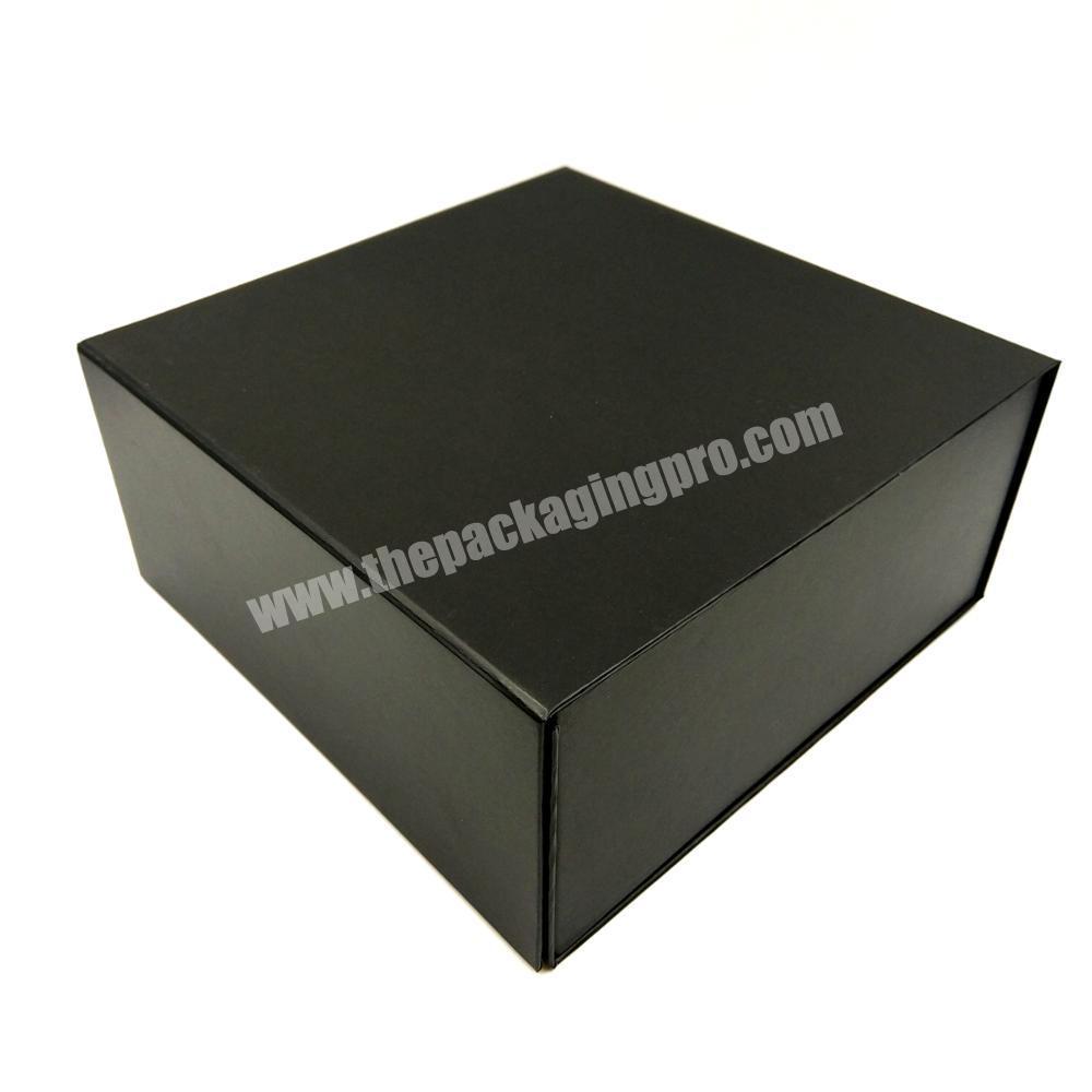Black Folding Gift Box Magnetic Closure Collapsible Rigid Boxes Flat Pack Gift Boxes