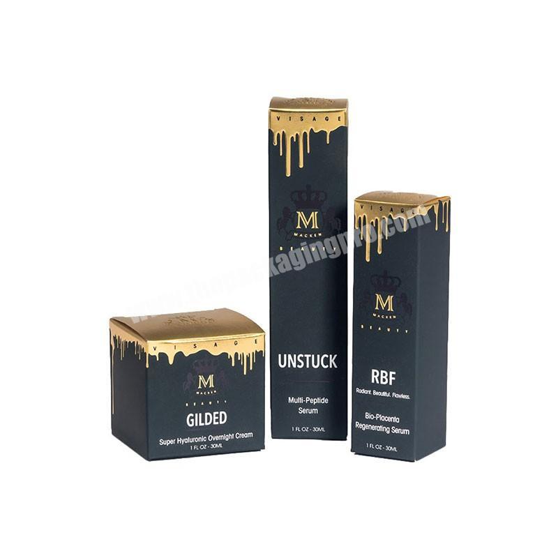 Custom Folding Design Golden Embossed Paper Perfume Box