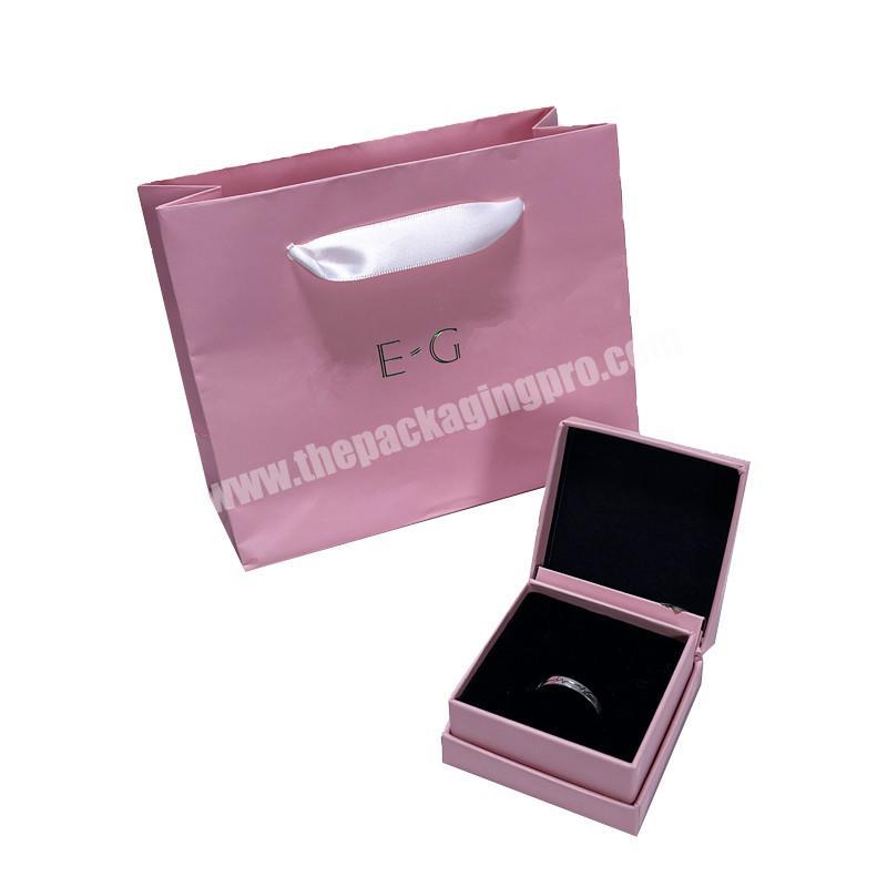 Custom LOGO Jewelry Ring Box with Paper Bag