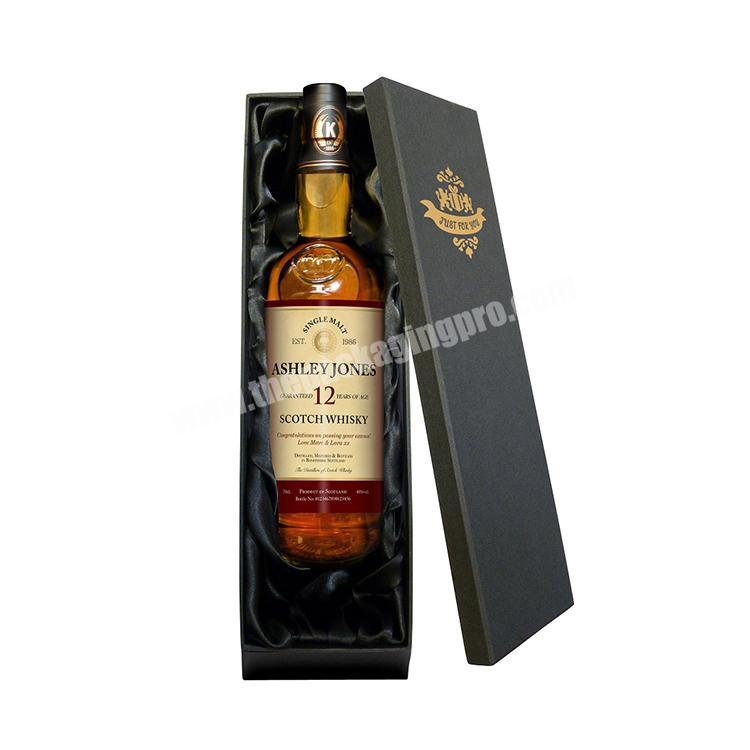 Factory Supply packaging gift black paper whisky box