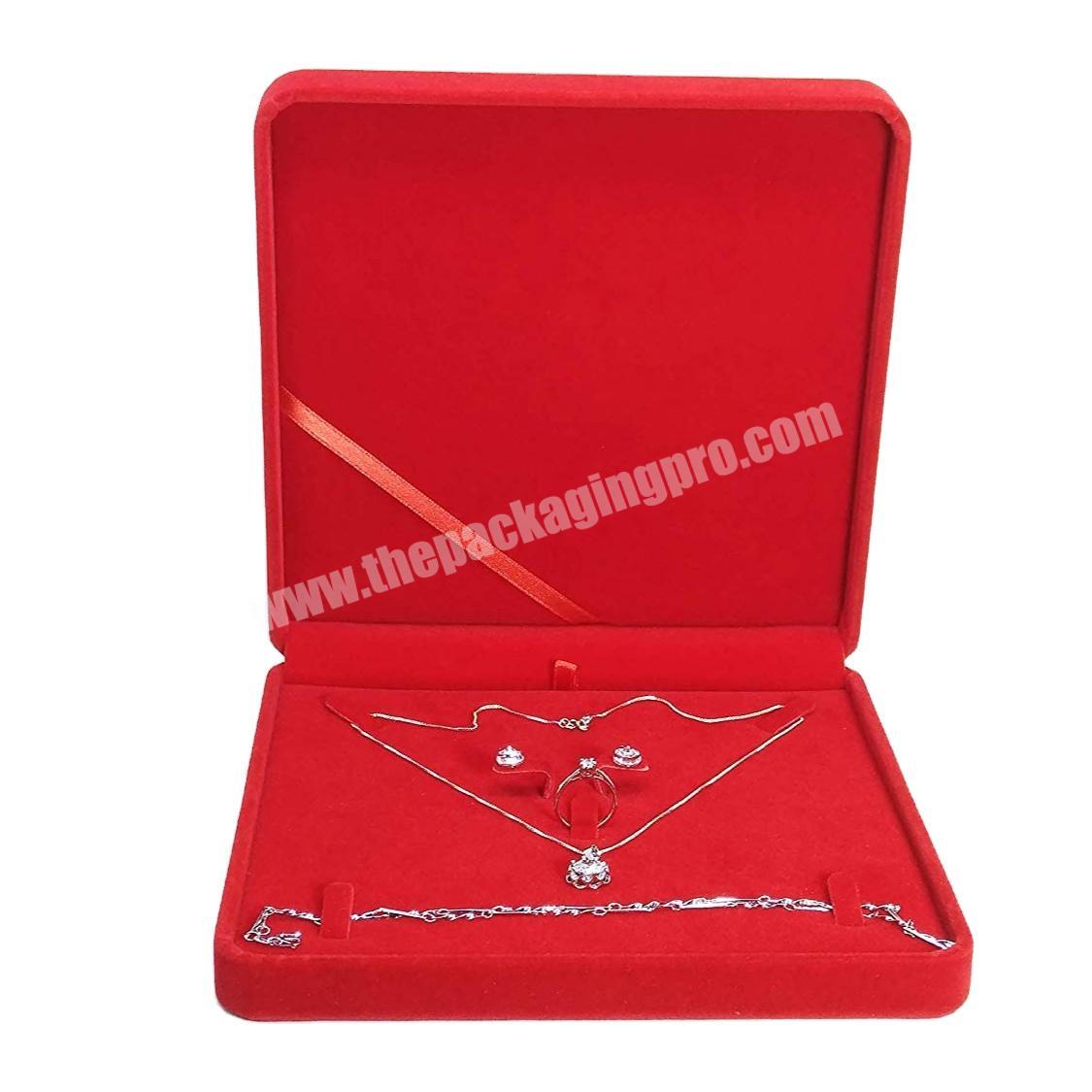 Hot sale luxury gift bracelet earrings jewelry case velvet packaging watch ring necklace box packaging velvet jewelry box
