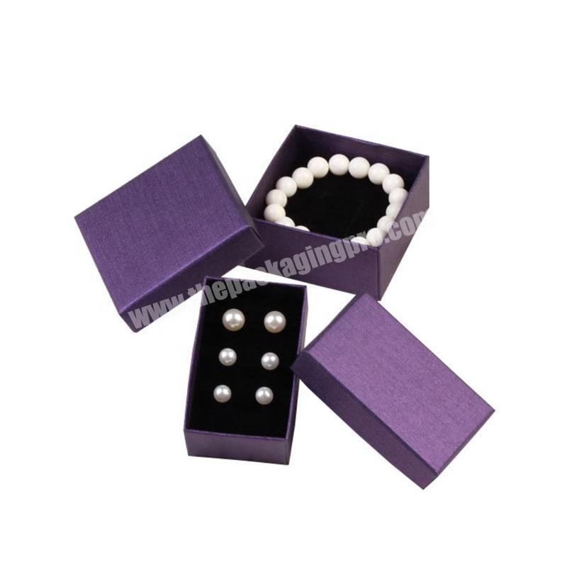 dark purple 3.5x3.5x1 inch cardboard jewelry gift boxes custom jewellery magnetic necklace box
