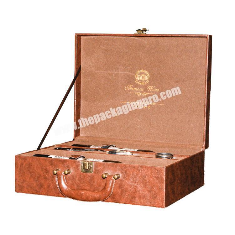 Custom luxury paper wine box two Bottle high quality wine gift box glass storage boxes bottle packaging