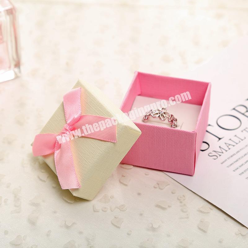 Factory Wholesale Customized Pink Mini Small Square Gift Box Cardboard Paper Packaging Ring Jewelry Box