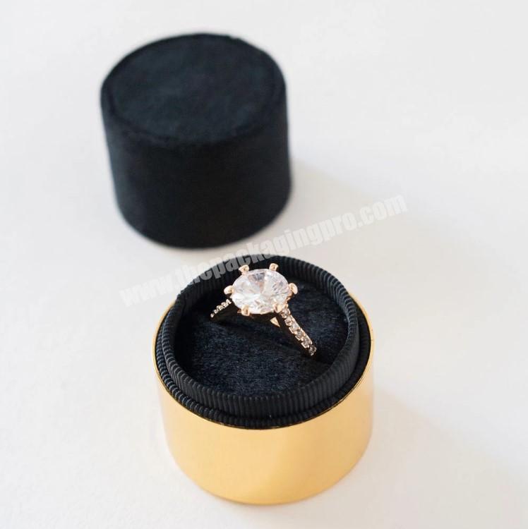 Black velvet ring box cute jewelry gift box small black gift box for jewelry packaging