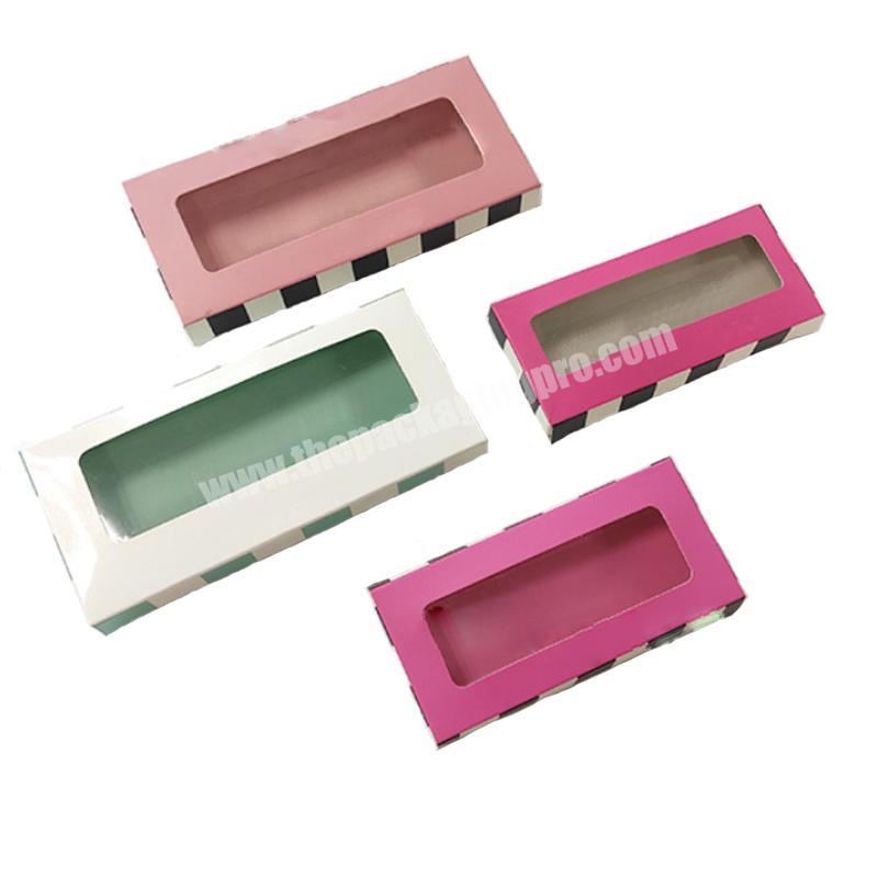 Custom easy foldable eyelash boxes with plastic tray holder for eyelash