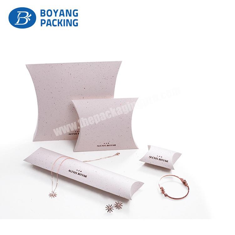 Customized Glossy Lamination thin paper folding Pillow Shape Jewelry Gift Boxes