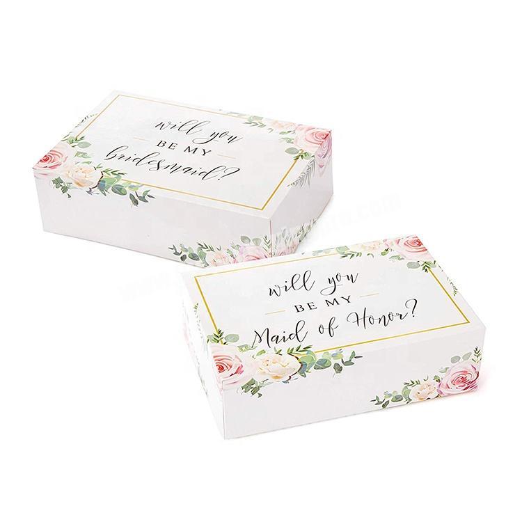Factory Wholesale Luxury upscale style Small White Wedding Bridesmaid Custom Logo Packaging Gift Box