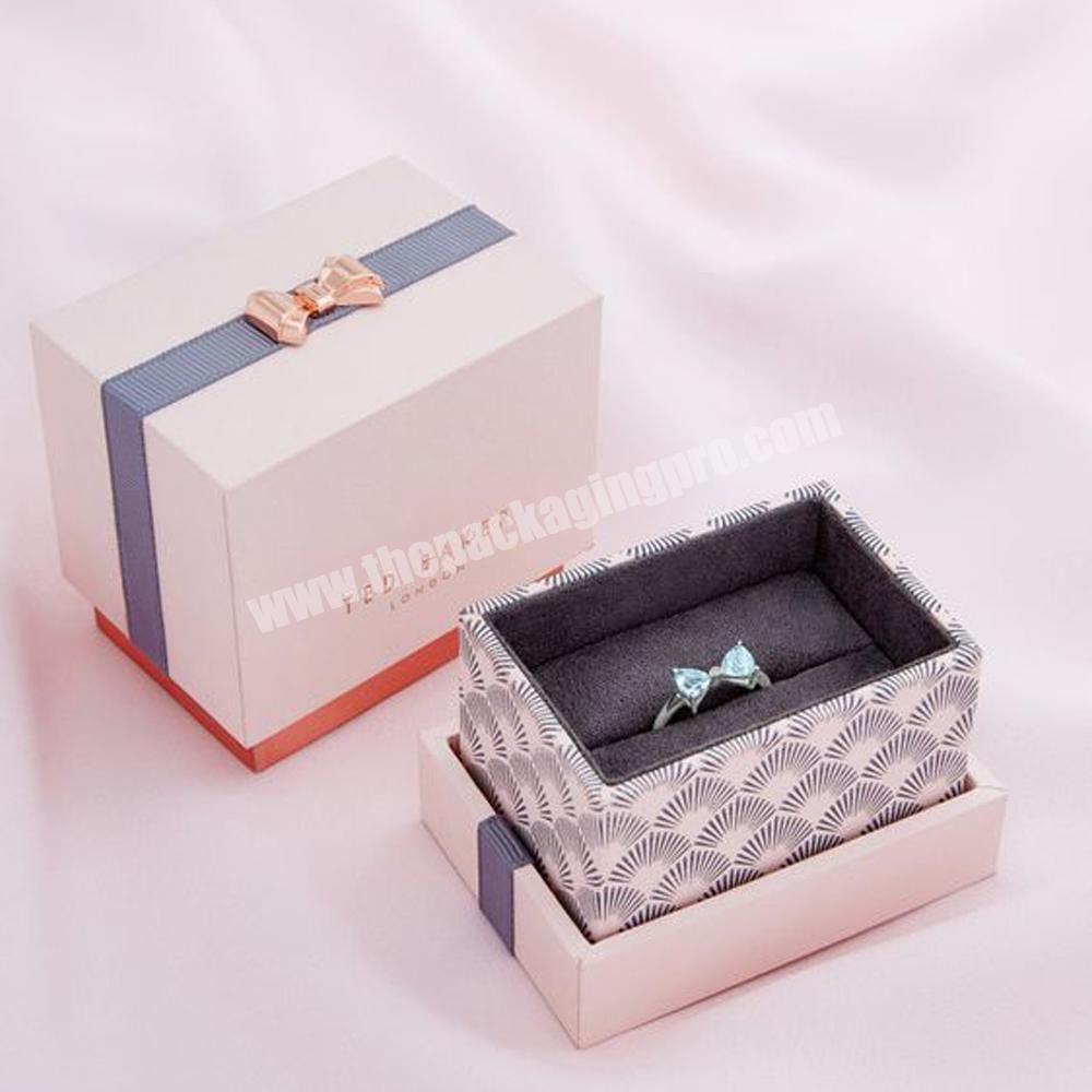 Luxury cosmetic pink velvet gift jewelry storage box set logo custom music marble drawer paper jewelry box packaging