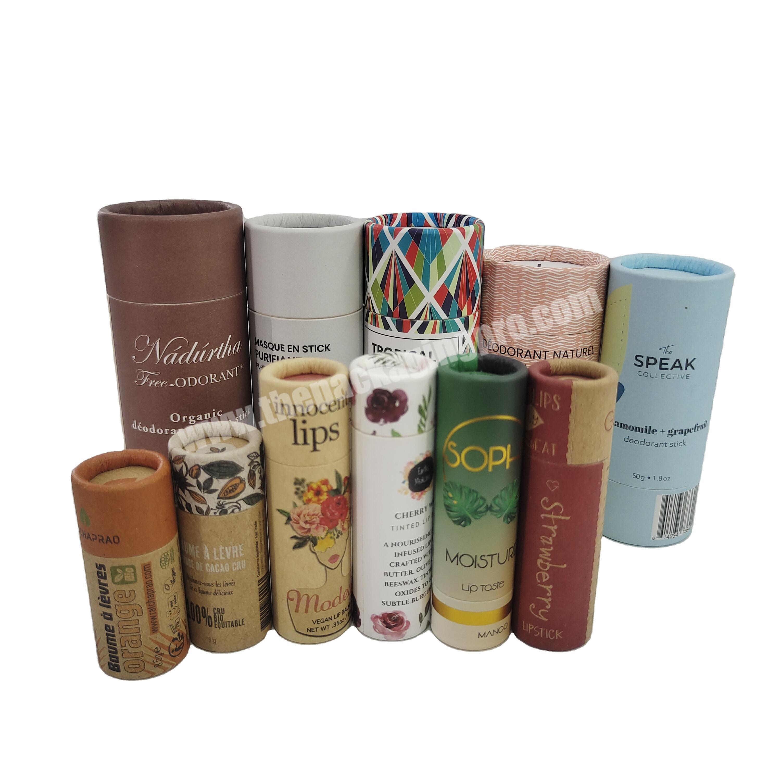 custom biodegradable cosmetic containers push up deodorant tube lipsticklip balm container