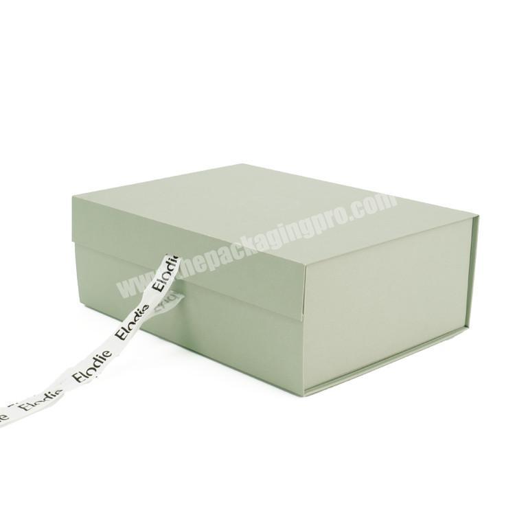 eco friendly rigid set up box packaging biodegradable luxury makeup gift box folding magnetic closure box with satin