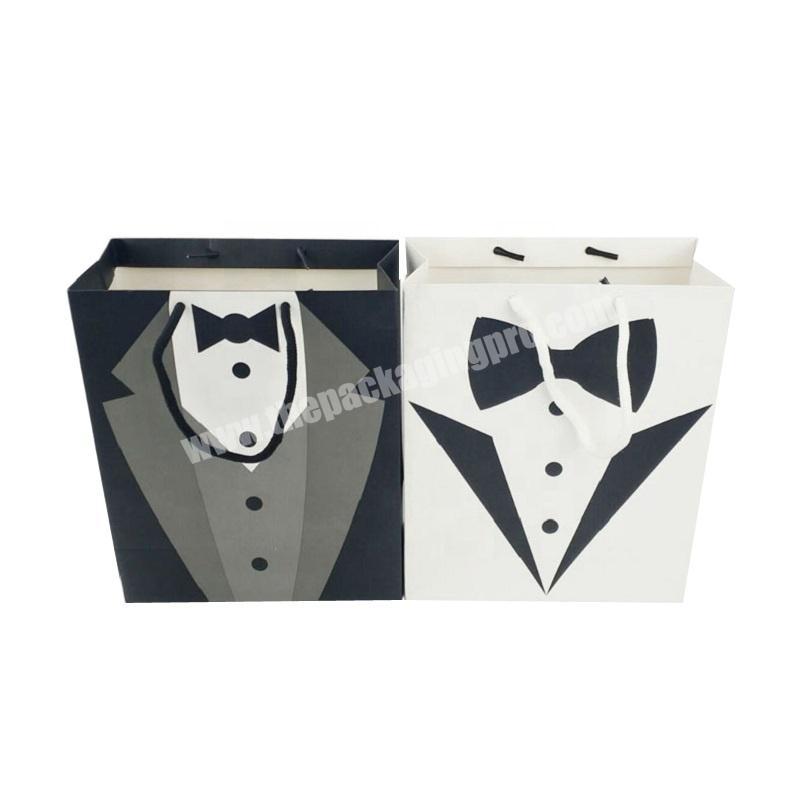 Black beauty cardboard paper bag for shopping jewelry packaging