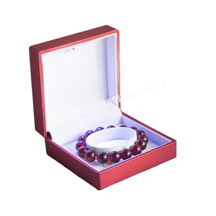 Bracelet Box in eco friendly rubber coating finish and LED light bracelet and Fashionable ladies watch box size 10x10 x4.9cm