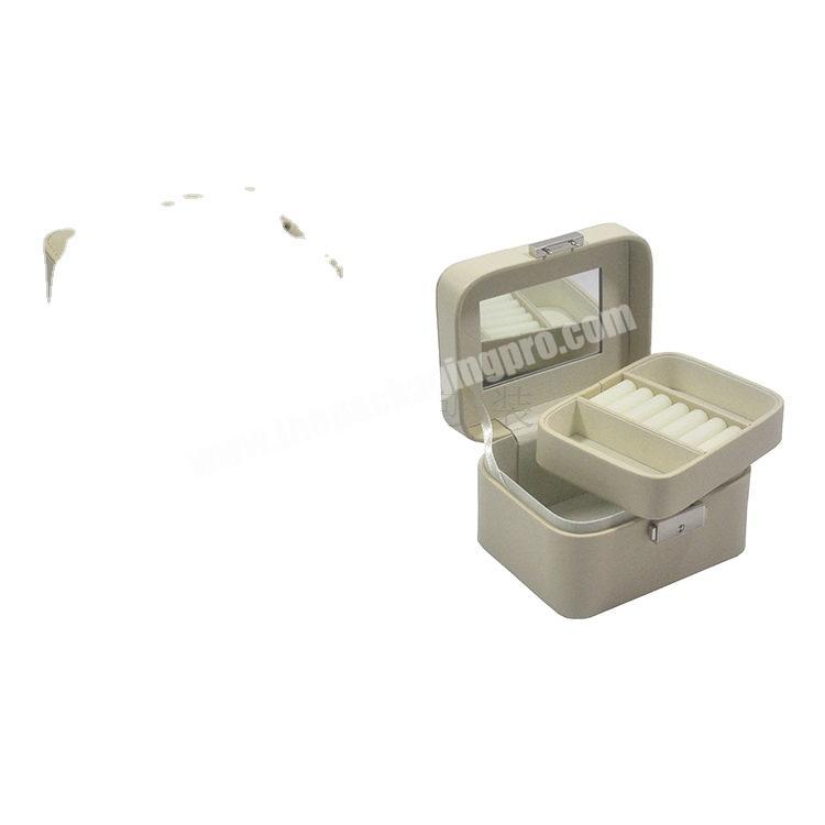 creative high quality elegant  PU leather round Jewelry storage Case; pro table rectangle white jewelry PU box