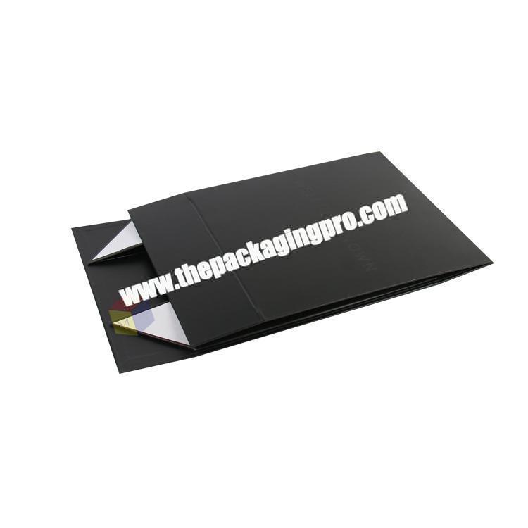 custom black collapsible magnet box packaging for clothing