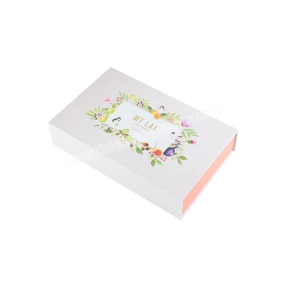 Custom Christmas Cosmetic Packaging Small White Flat Pack Magnetic Paper Gift Box