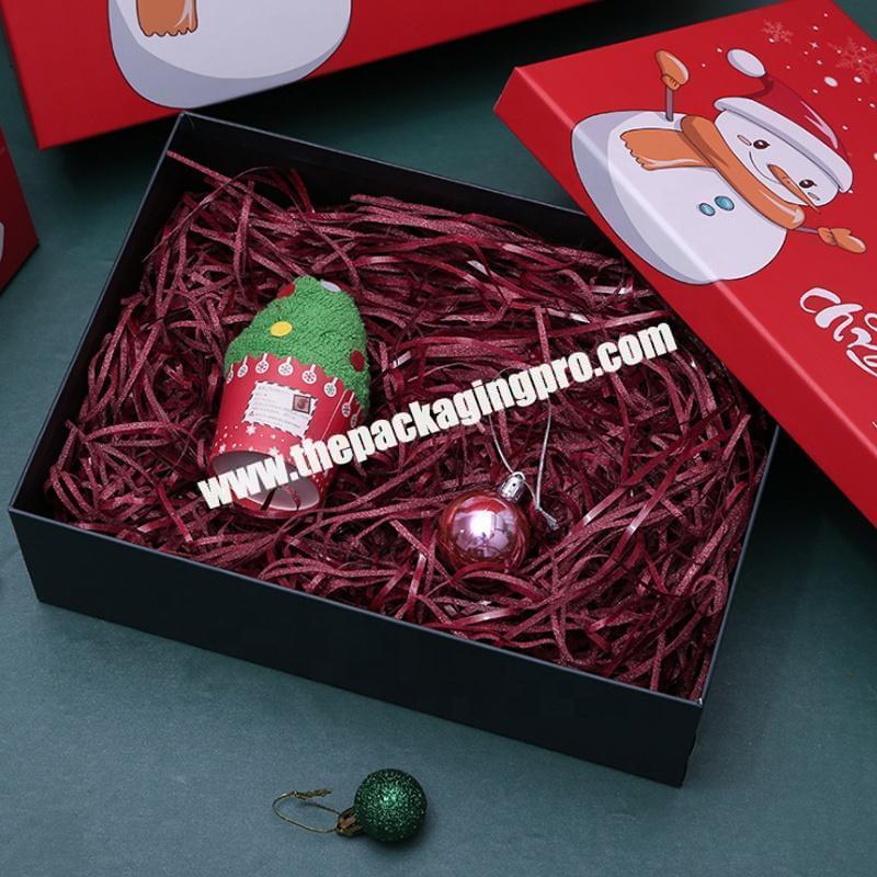 Custom LOGO Printed Luxury Paper Packaging Christmas Gift Box with Ribbon