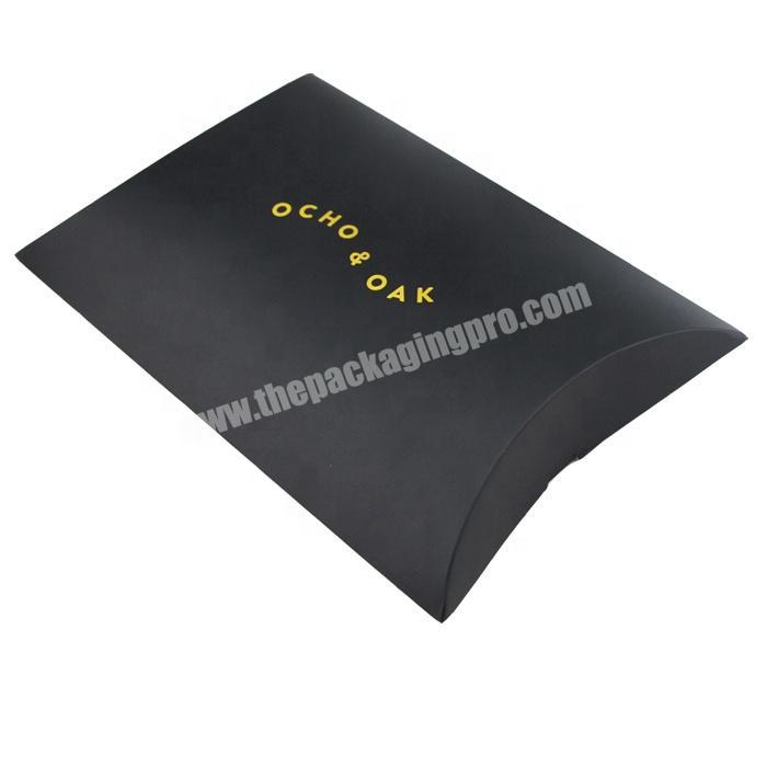 Custom matte black cardboard paper packaging pillow box