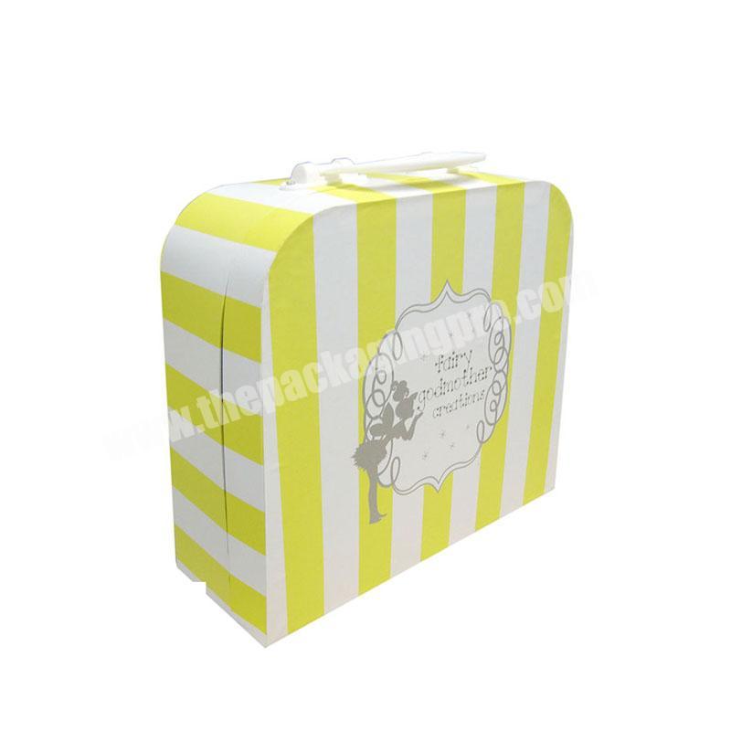 Custom Printing Suitcase Gift Doll Packaging Box with Handle  Custom Handmade Doll Packaging Box
