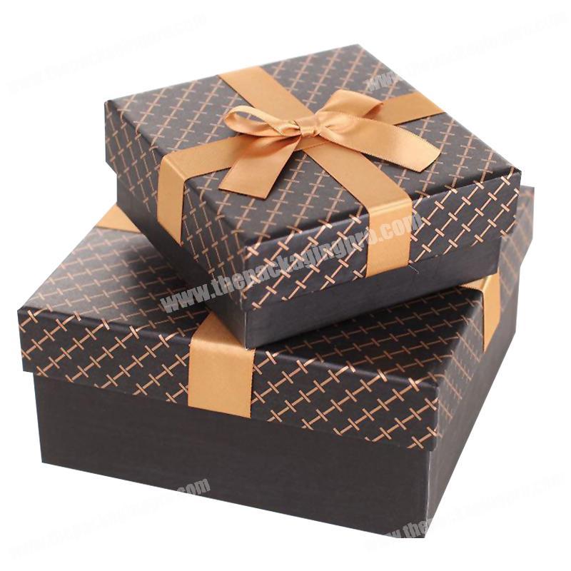 Customized High Quality Luxury Popular Paperboard Lift Off Clothing Ribbon Bow Packaging Gift Box