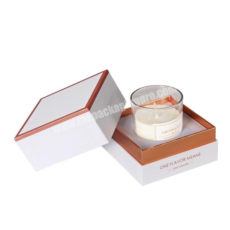 customized luxury rigid cardboard candle jar gift packaging box with lid