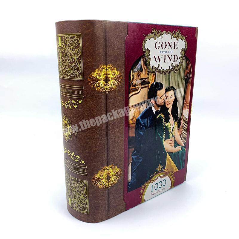 High-end Customized Logo Book Shape Magnet Flap Paper Gift Box Cardboard Paper Book Shaped Storage Box