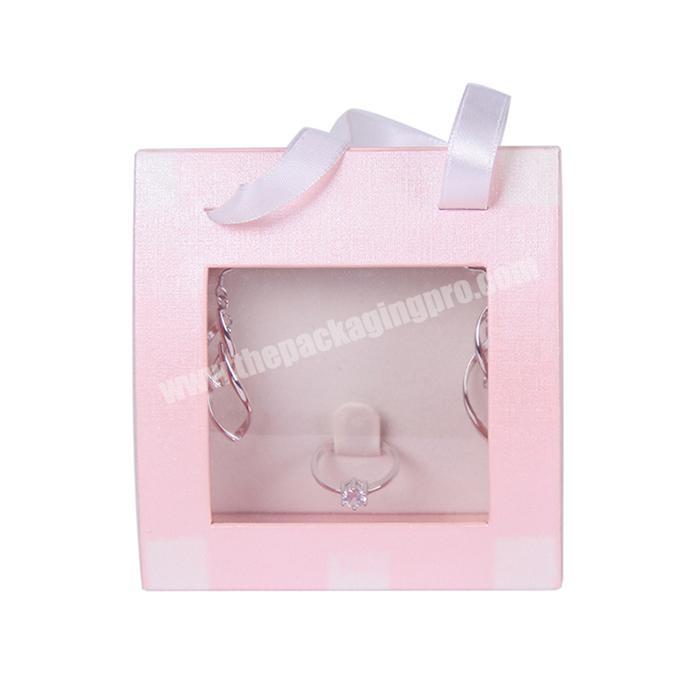 Hot stamp pink jewelry boxes packaging for jewelry