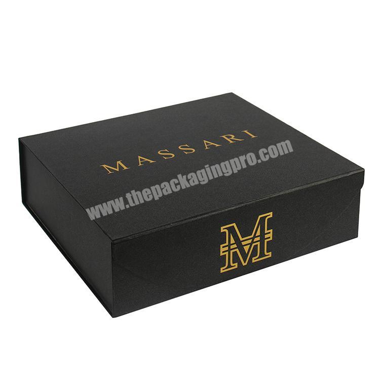luxury matt black flat folding large magnetic gift boxes