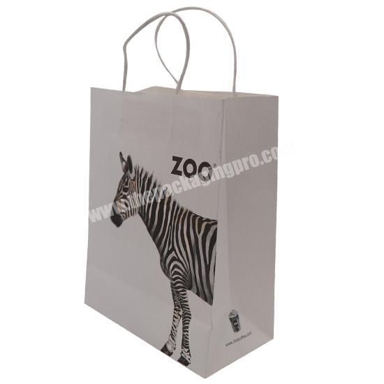 OEM Factory Food packaging paper bag white color paper bag with customized printing