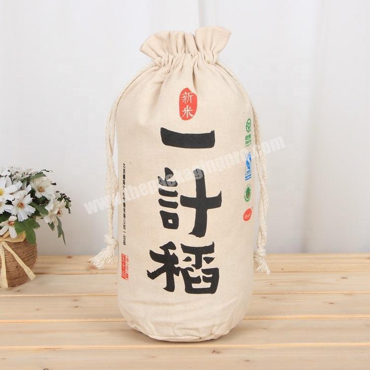 Promotional eco friendly round bottom canvas tote bag with string
