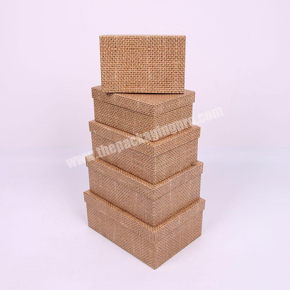 Rectangle Coloured Rigid Gift Boxes With Lid 5 PCS Set