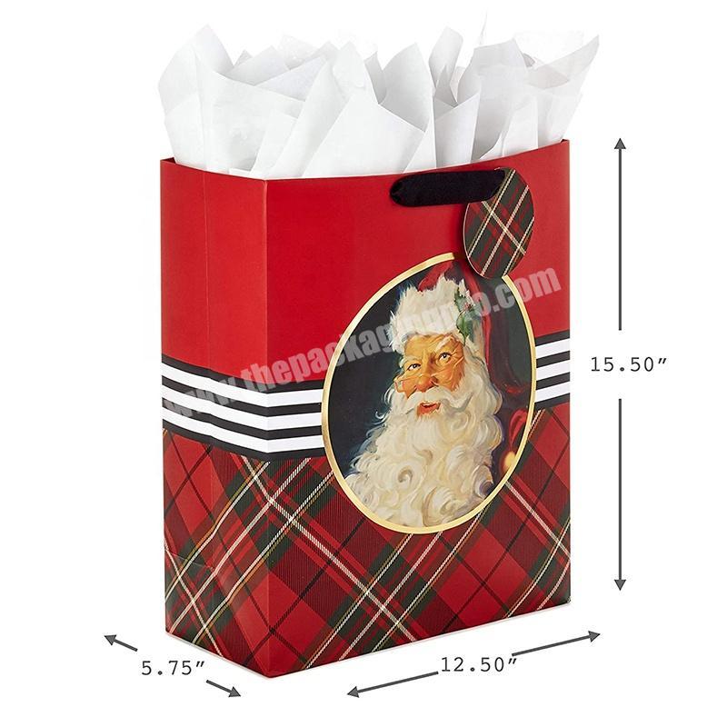 Stock wholesale cheap carrier bag christmas paper gift bag