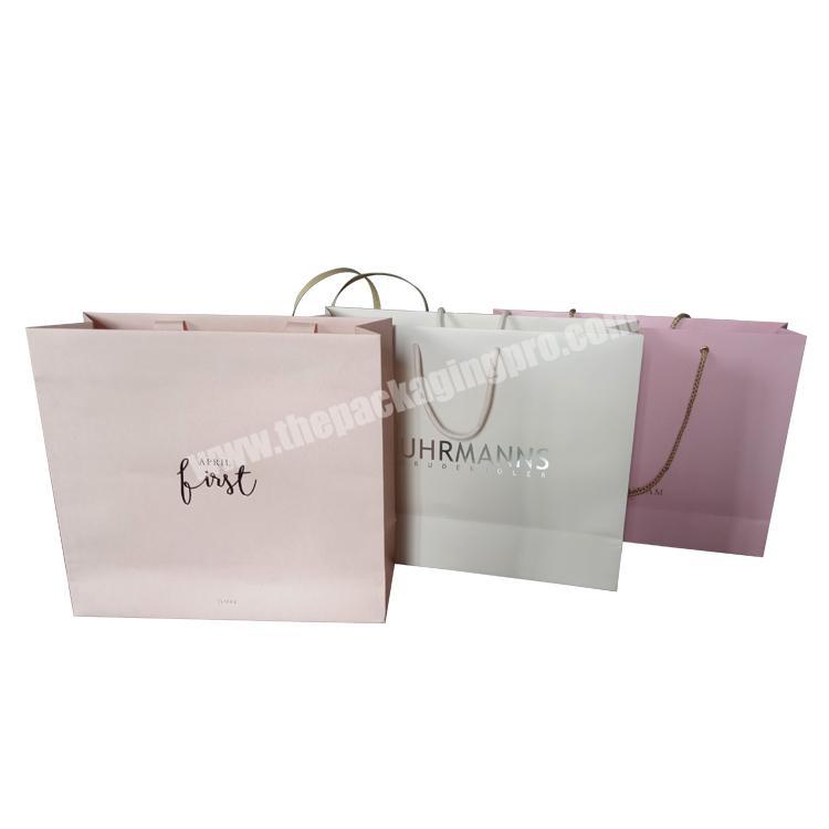 Wholesale recycled pink personalized wine paper bag with logo print