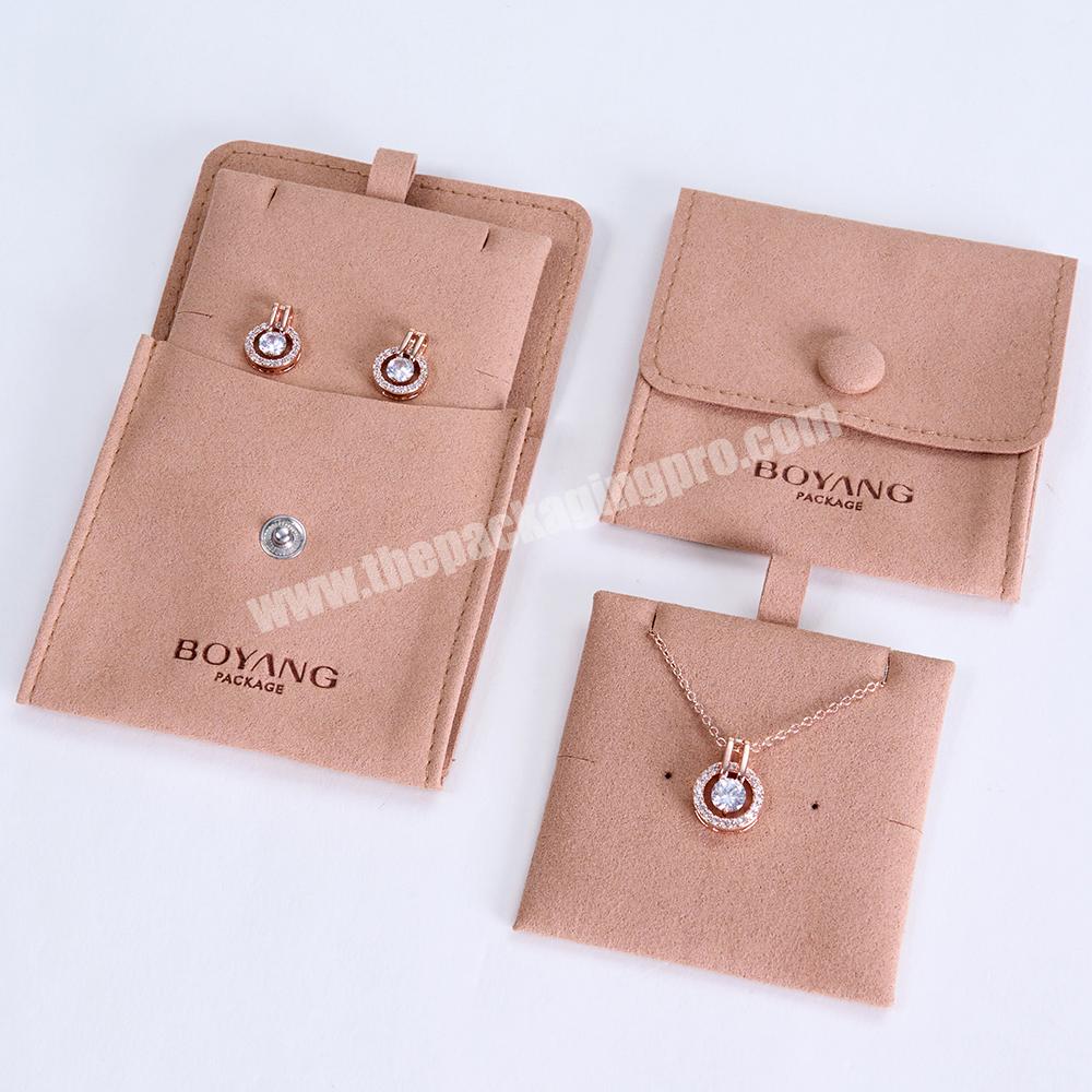 Boyang Custom Logo Luxury Necklace Bracelet Earing Microfiber Jewelry Pouches Bags