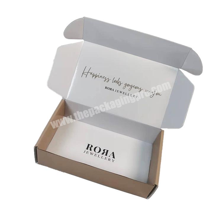 Corrugated E-flute custom  shipping boxes mailer packaging boxes for Clothing Shoes Dress Apparel  Lingerie mailer gift carton