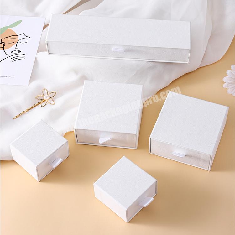 Custom Personal Logo Jewelry Drawer Packaging Box Ring Necklace Gift Packing Jewelry Packaging Box With Ribbon