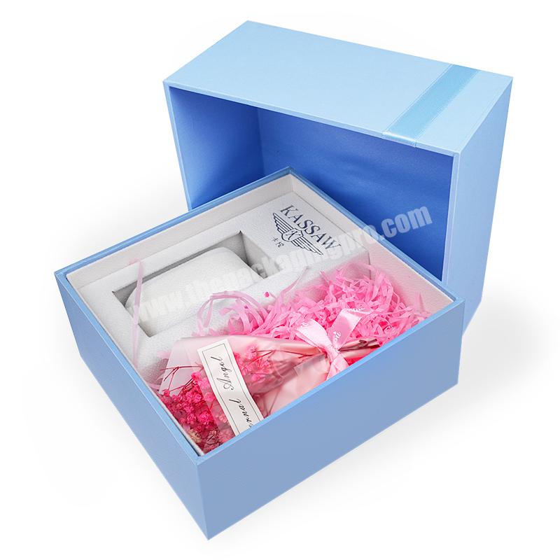 SENCAI High-end Luxury Blue Color Custom Logo Gift Packaging Cardboard Jewelry Box For Watch