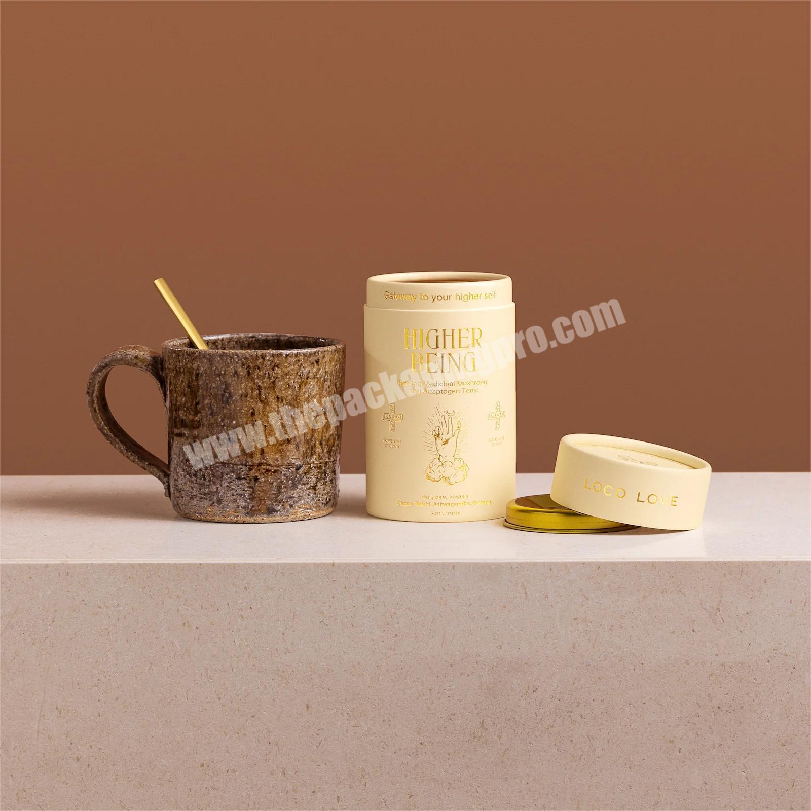 Tea Paper Tube Packaging Food Grade Cardboard Cylinder Container For Tea Round Box Packaging