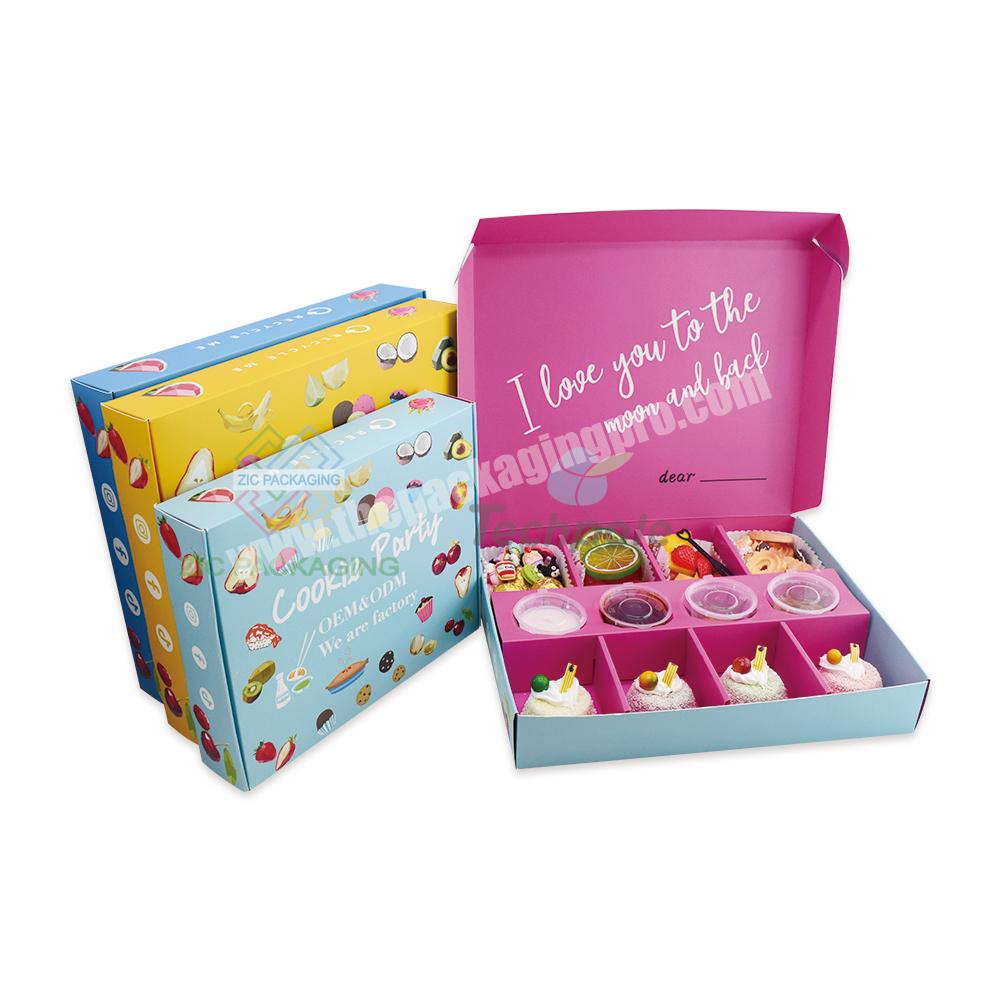 Wholesale Custom Cardboard Printed Logo Pink Christmas Paper Bento Cookie Cake Box