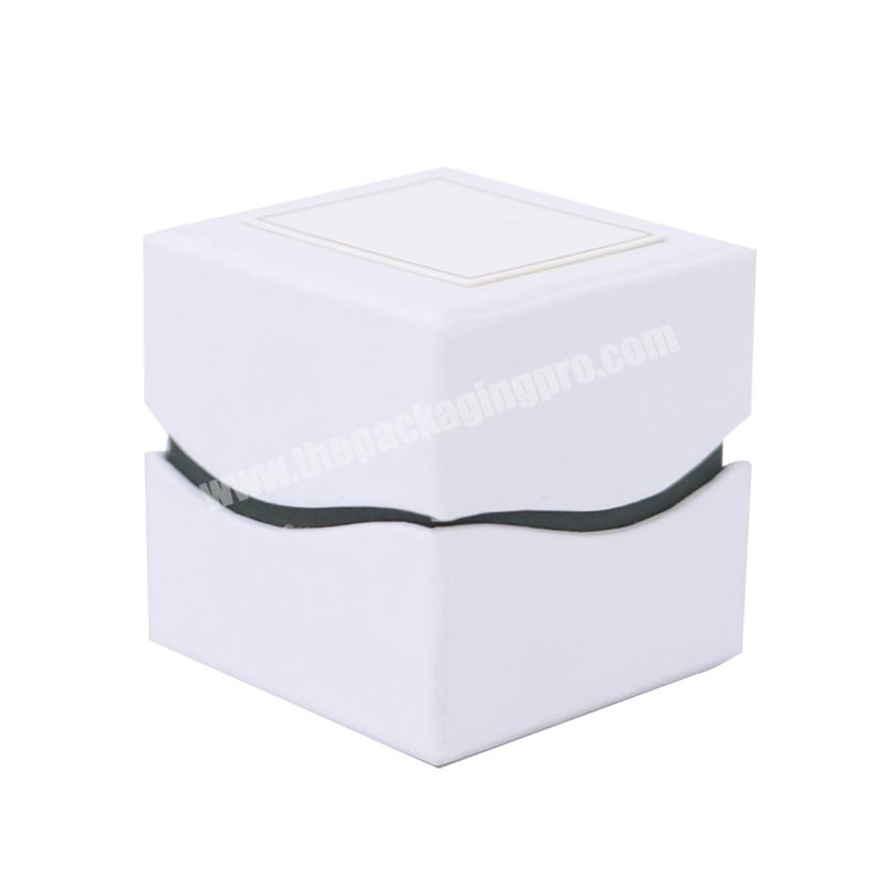 Wholesale Low Moq White Black Lid and Base Stock Ring Boxes Custom Logo Paper Packaging Square Gift Luxury Ring Boxes in Bulk